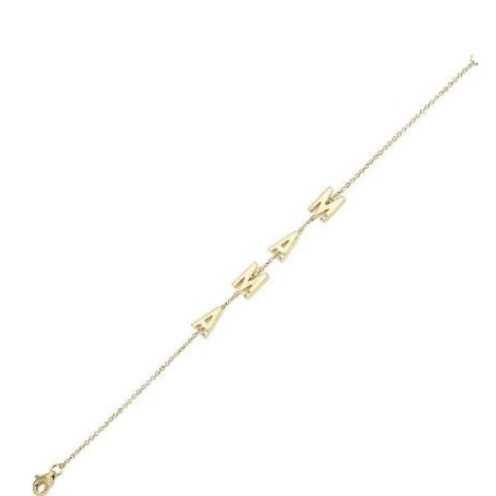 MAMA Letter Design 14K (or 18k upon request) Gold Bracelet